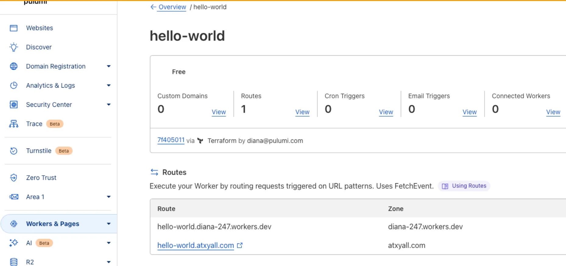 Cloudflare Dashboard - Worker Route alt_text